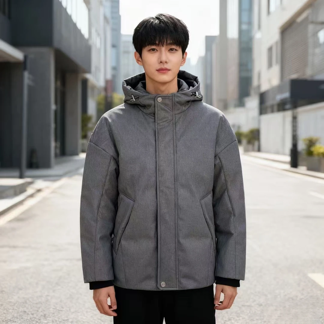 【栋老板推荐】90白鸭绒冬季新款韩版休闲高级连帽面包羽绒服/5212