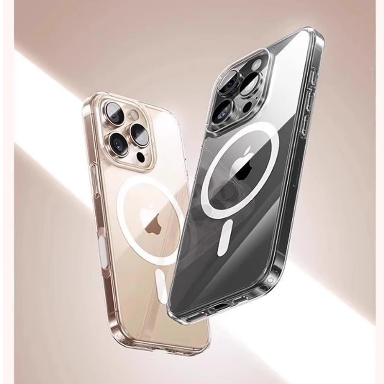 亚克力透明磁吸适用于苹果系列相机按键手机壳防摔简约高级感