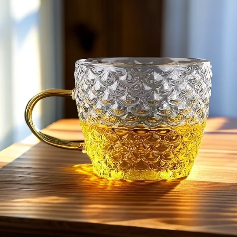 050745垂纹茶杯（黄色手柄）