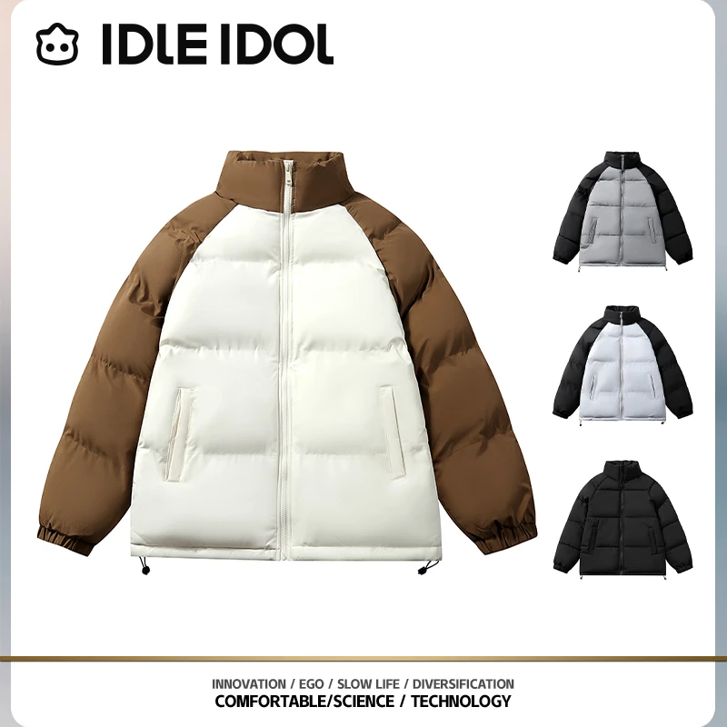 IDLE IDOL【李晨nic专属】时尚简约拼色百搭休闲棉服情侣穿搭外套