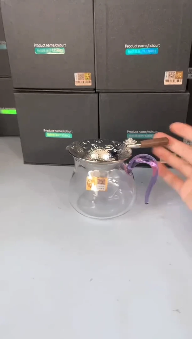 禾器/晶悦茶海/浅紫+合金茶漏