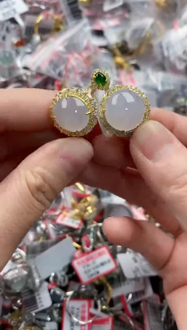 银S925镶嵌戒指翡翠333----8
