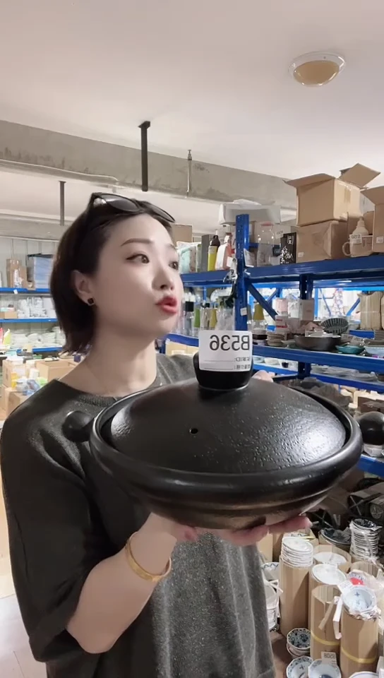 瓷片进口家用百货嘟嘟锅九号黑色B536