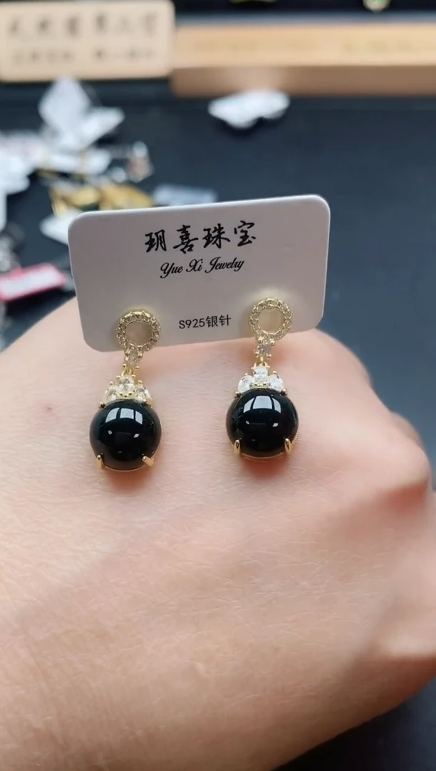 银S925镶嵌戒指翡翠1