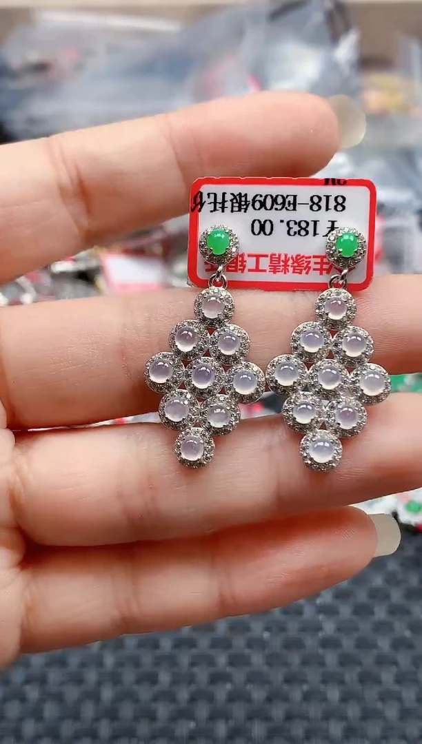 银S925镶嵌戒指翡翠天然A货缅甸翡翠