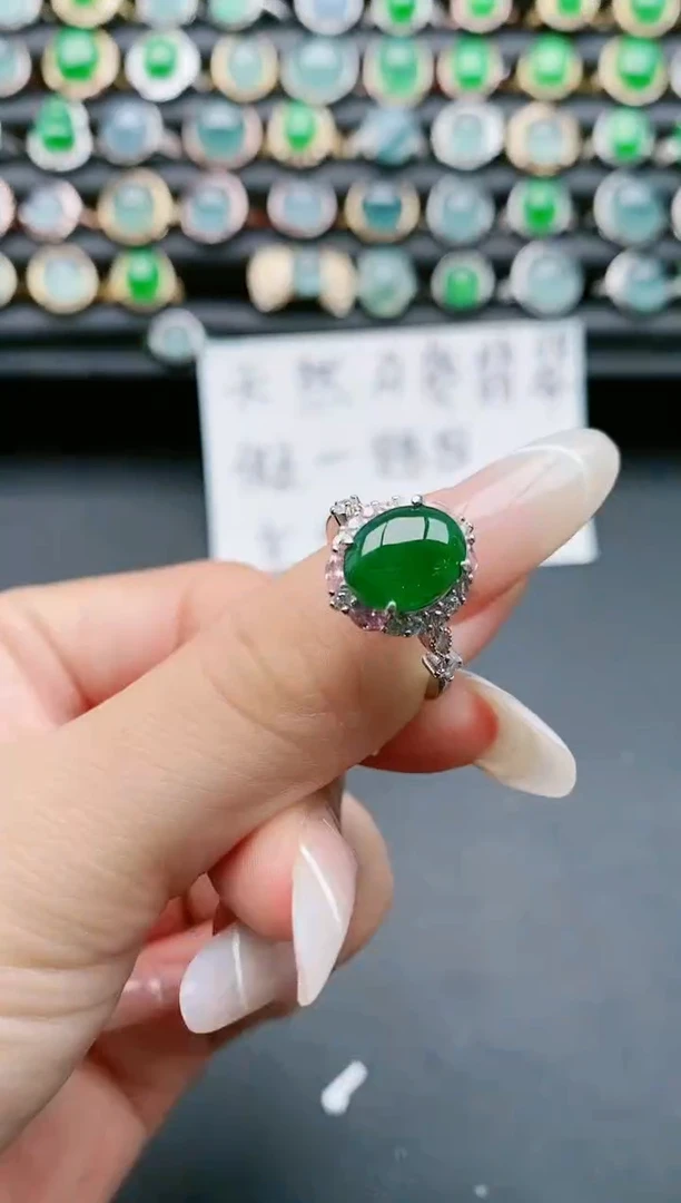 【闪购商品】翡翠戒指银S925镶嵌111111