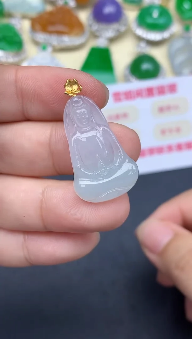 颈饰18K金镶嵌翡翠238-中国好珍宝