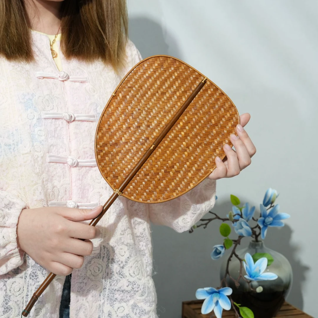 【青篦扇】精品竹扇子国风大漆竹编织手工纳凉夏季蒲扇团扇