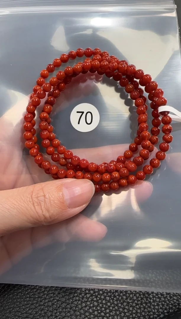 未镶嵌手串南红玛瑙原矿无优化无胶裂小米珠多圈4左右