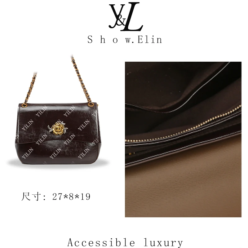 【依琳定制】2025年秋冬新款女包时尚设计单肩包SKL-7702-摩卡色