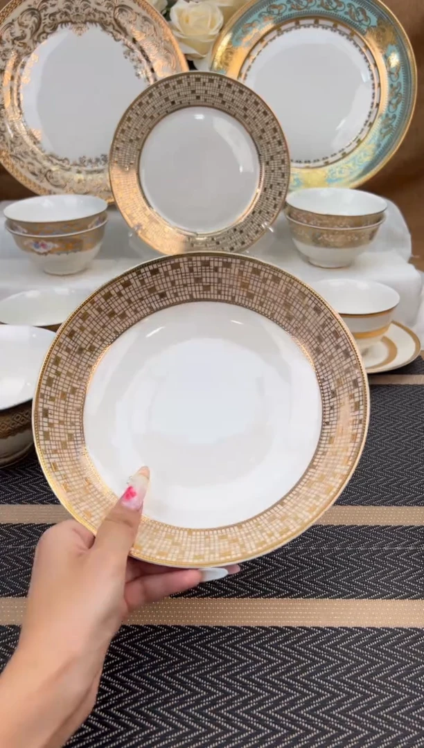 瓷片稳***福8寸平盘2个8寸深菜盘6个