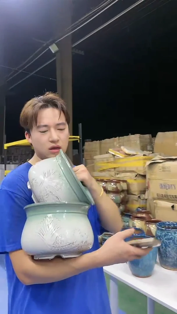 宜兴紫砂粗陶花盆