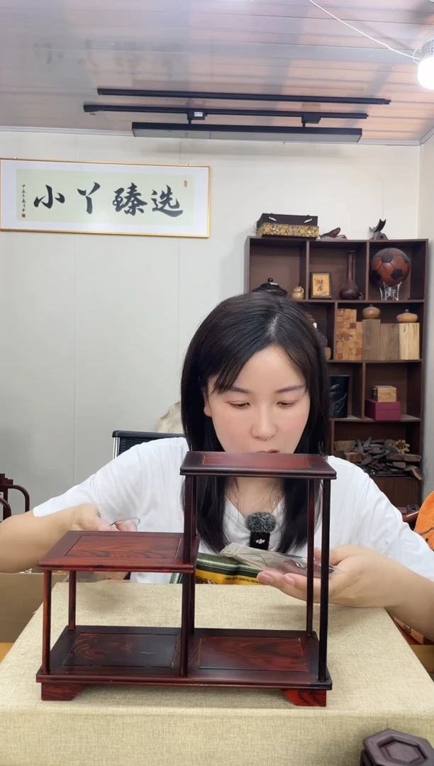 乌木类端景台天*健514大红酸枝两步博古架