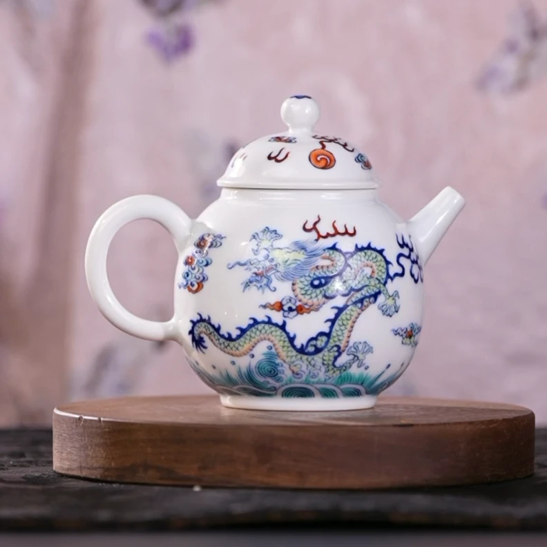 涂杏花丨涂杏花双龙出海壶 |周大乐优选