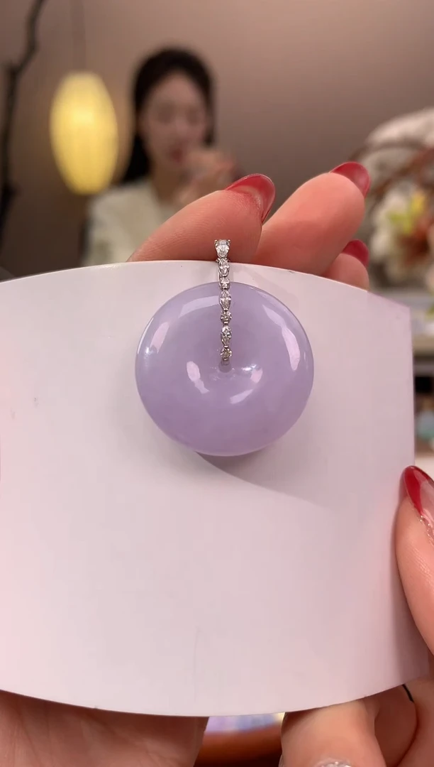 【闪购商品】翡翠颈饰18K金镶嵌天然缅甸a货翡翠