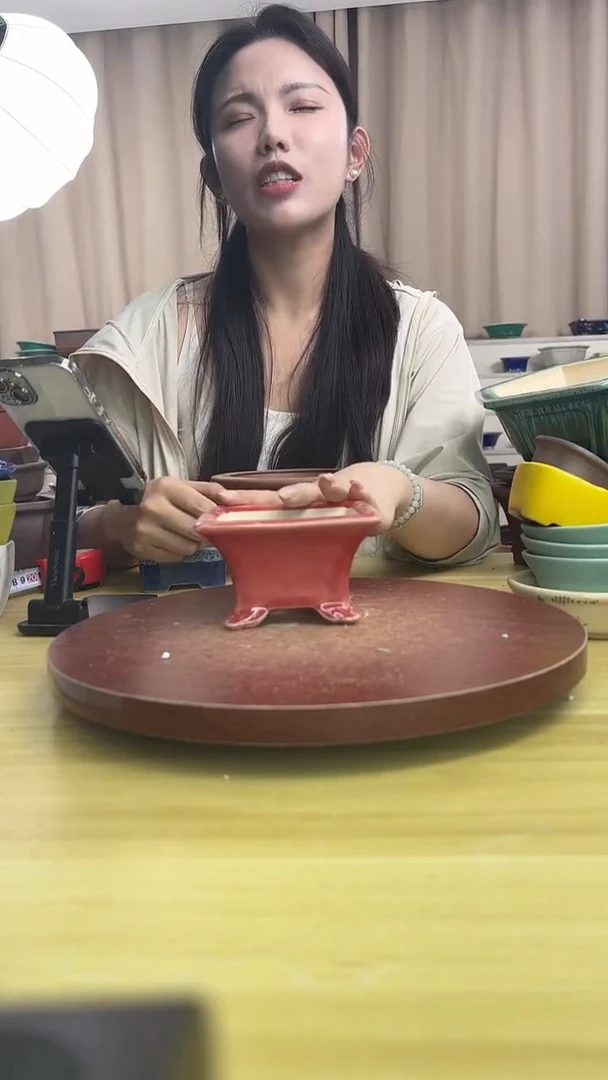 紫砂花盆浅草紫砂花盆微瑕