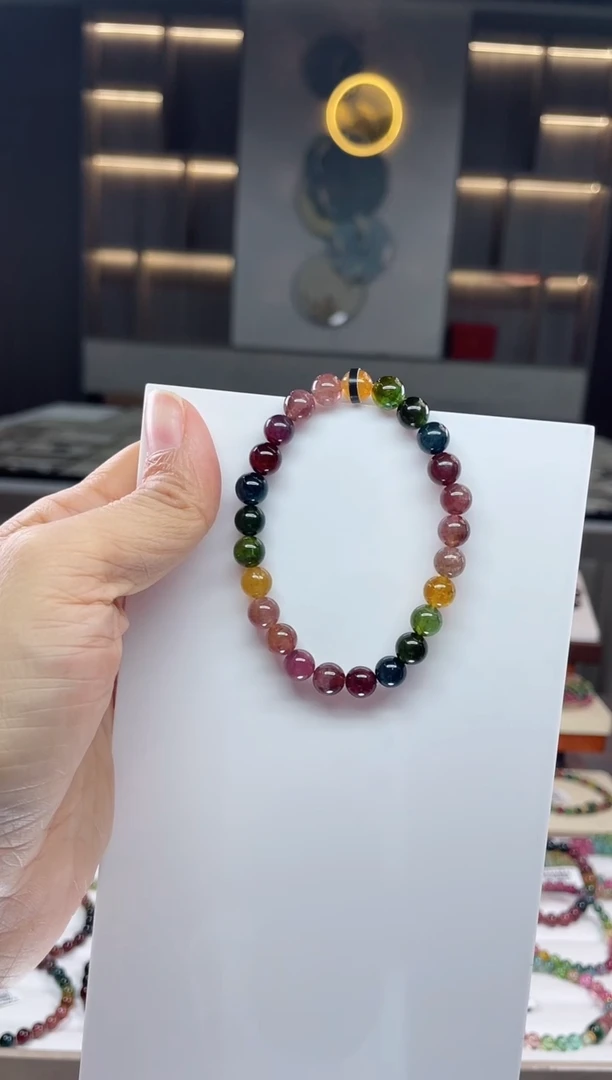 未镶嵌单圈手串碧玺（多样性发一条）Q