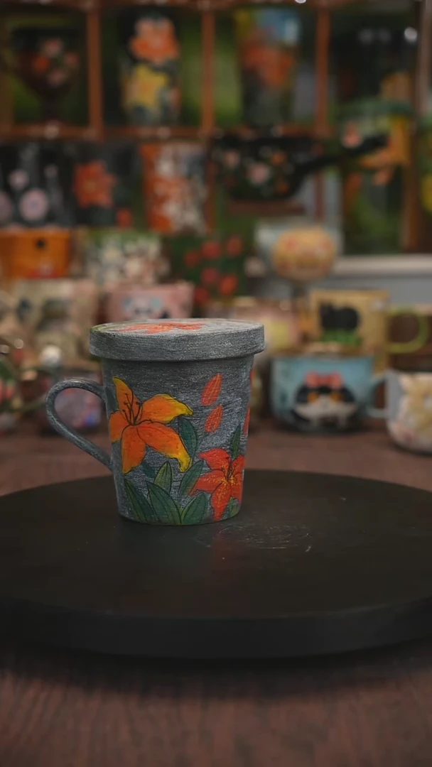 紫砂油画手绘釉下彩