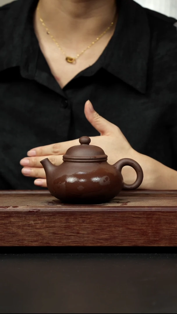紫砂茶壶老紫泥 容天