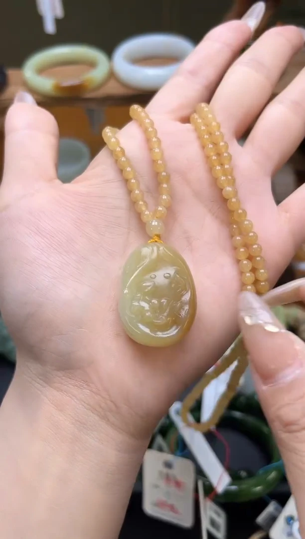 吊坠(不含链)未镶嵌和田玉李保国糖白 花开富贵