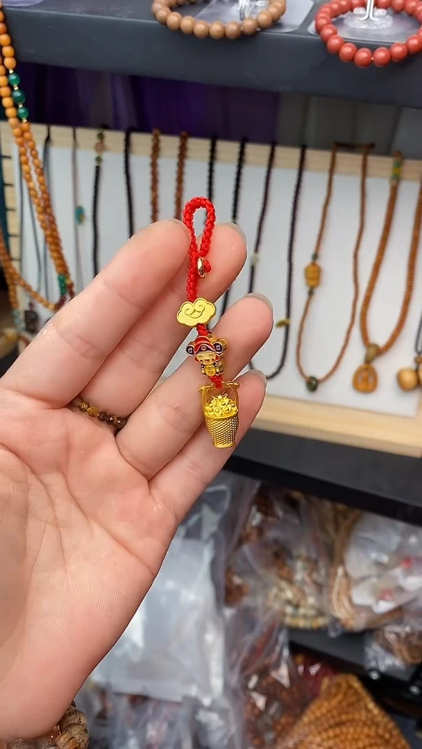 菩提根/象牙果手串财神钥匙挂