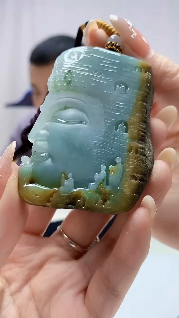 定制翡翠未镶嵌4898DD-毛货挂件151