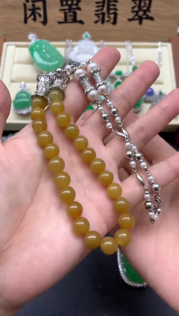 翡翠18K金镶嵌颈饰714-分单-总价49500