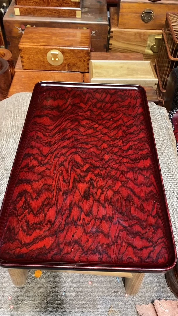 【闪购商品】红酸枝木类木艺茶盘
