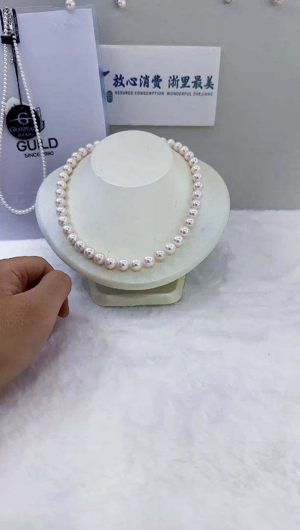 未镶嵌淡水珍珠DA曼塔珍珠串链9-11 y162