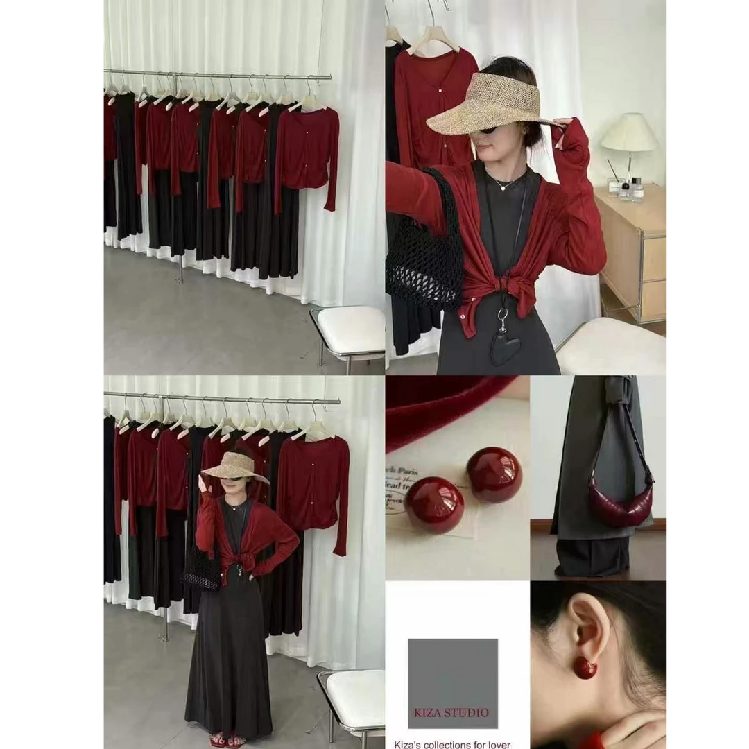 8328·T# 褶皱糖果防晒 ins简约百搭松弛感防晒开衫·