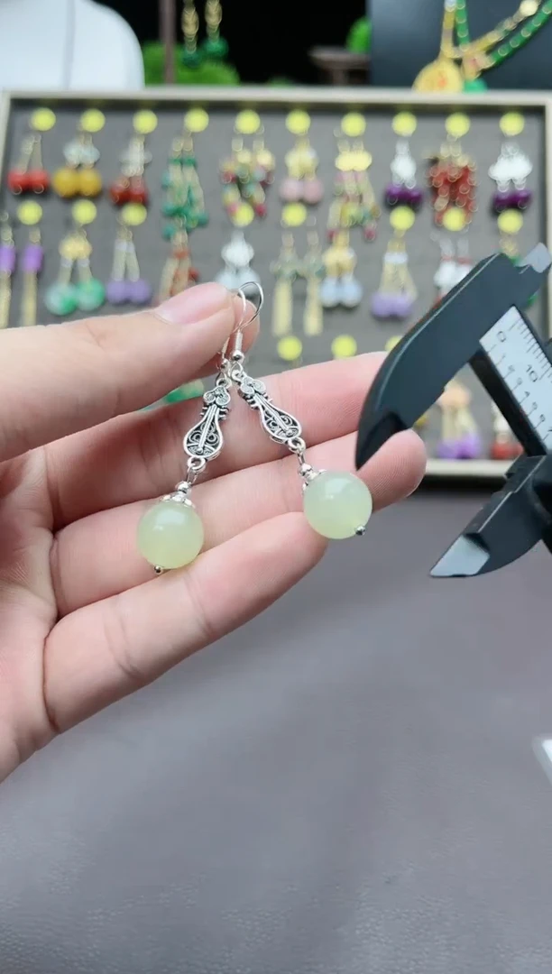 【闪购商品】玛瑙/玉髓耳钉银S925镶嵌211000