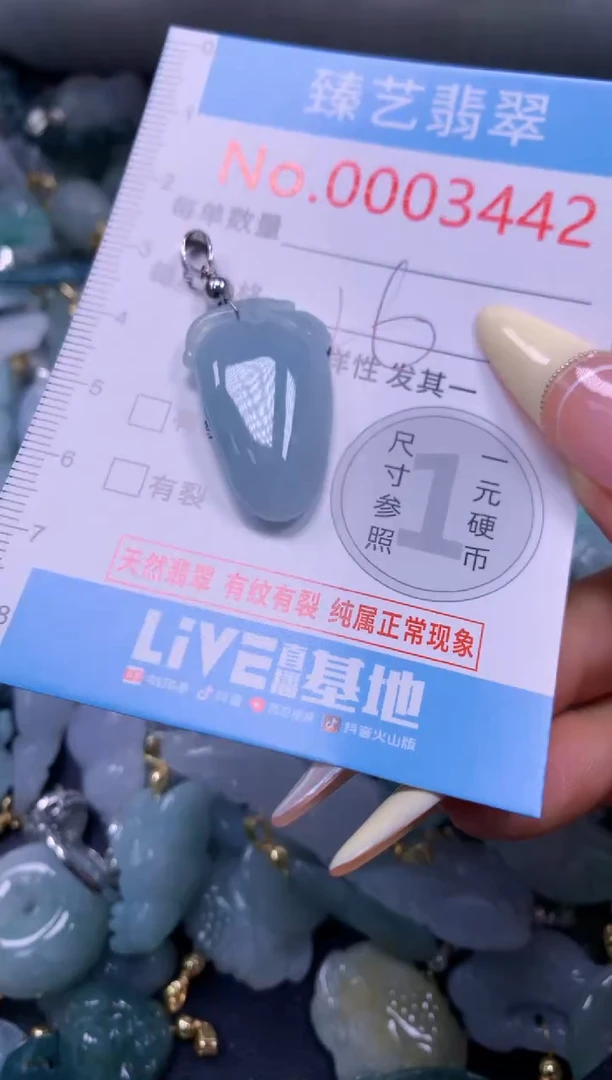 翡翠未镶嵌颈饰含绳0003442