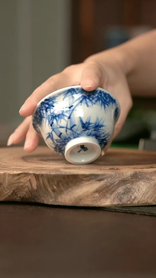 手绘手绘高温现代瓷 气  雅竹小压70C