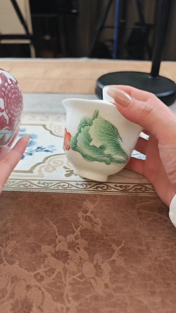 【闪购商品】盖碗宁封窑珐琅百财如意二才盖碗（红炉）