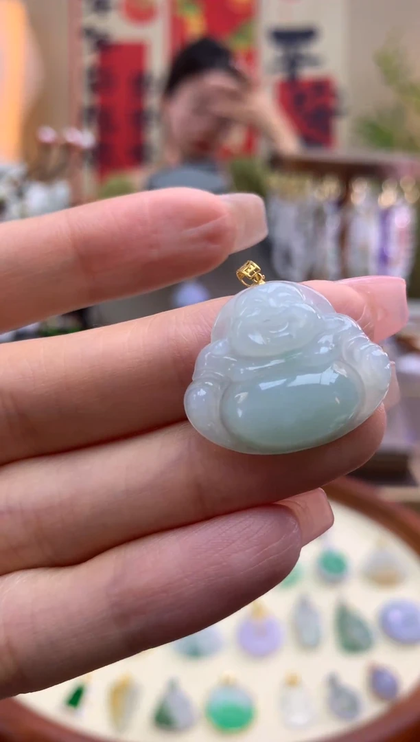 【闪购商品】翡翠颈饰18K金镶嵌佛公