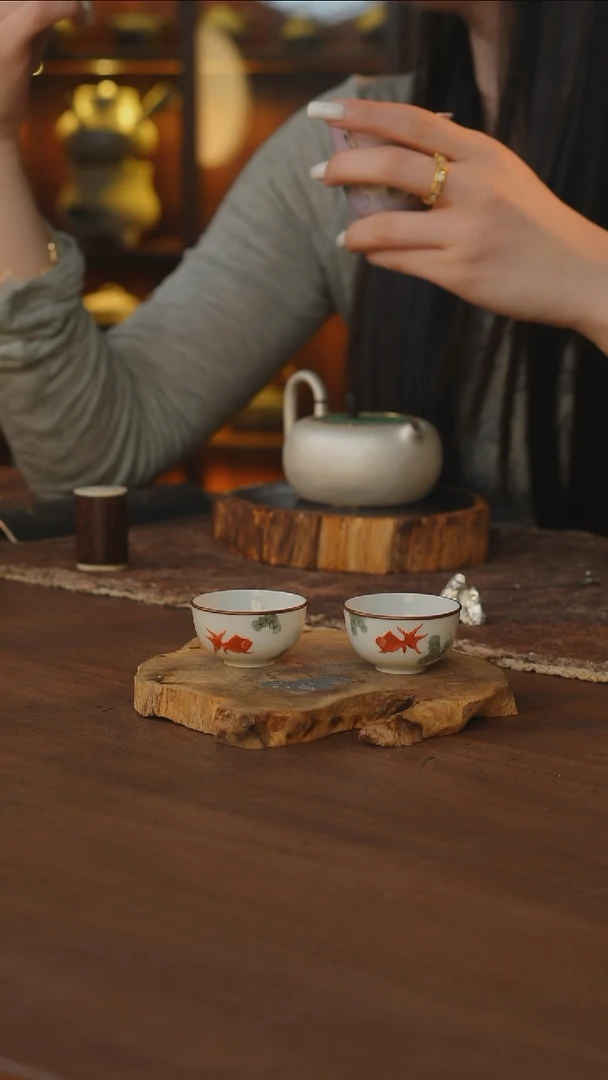 包铜鱼藻对杯2只款