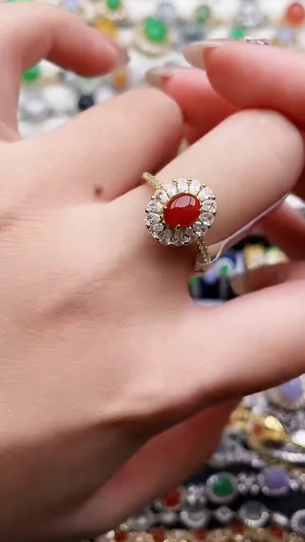 银S925镶嵌戒指翡翠25