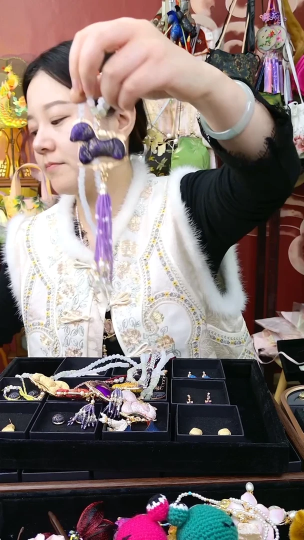 纯铜合金琉璃非遗绒花好美