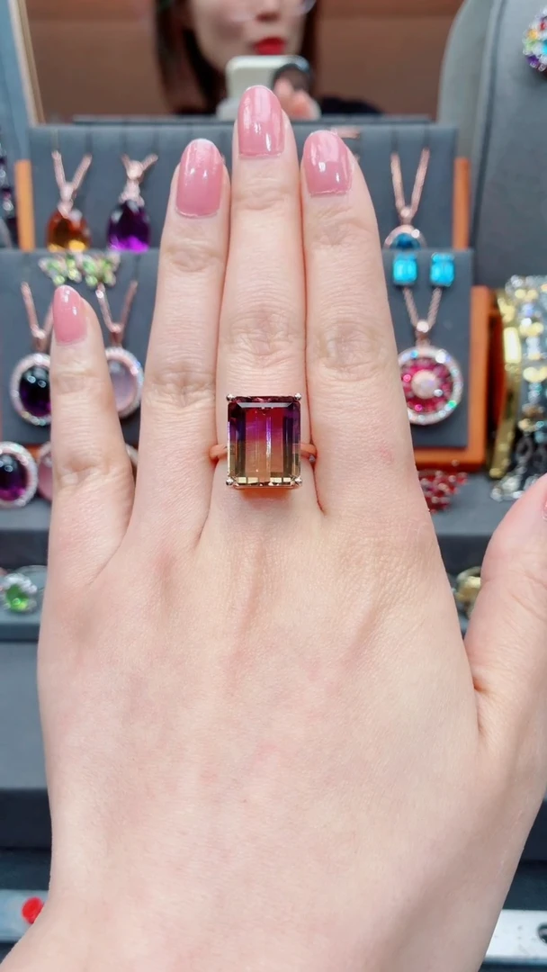 银S925镶嵌戒指水晶水晶戒指