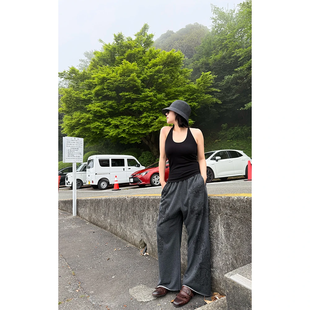 LA CALLA扭结长裤日系宽松廓形简约长裤L52-1803