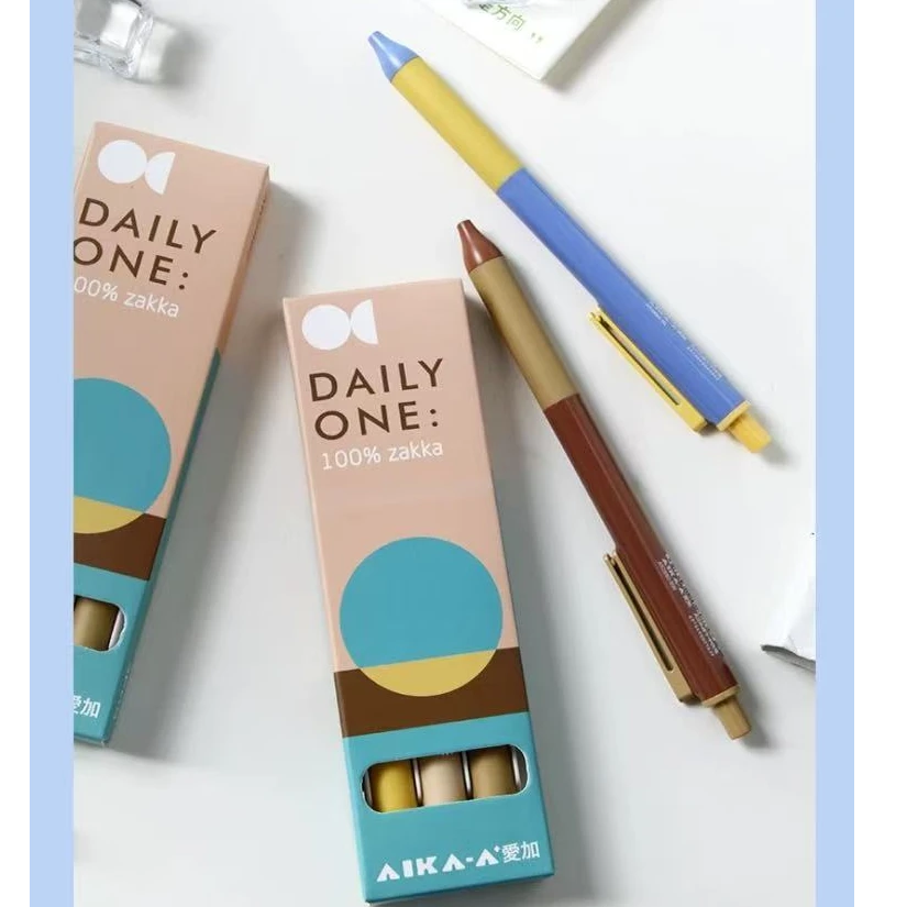 AIKA爱加AK2882时光匣中性笔低重心AS头双珠速干刷题考试（3支装）