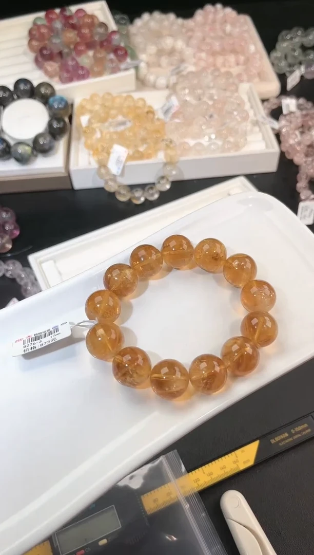 水晶手链未镶嵌多样性发一黄阿赛17mm