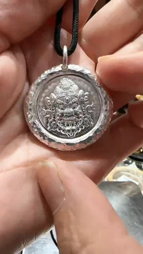足银999精工手工吉言茶摆件吊坠