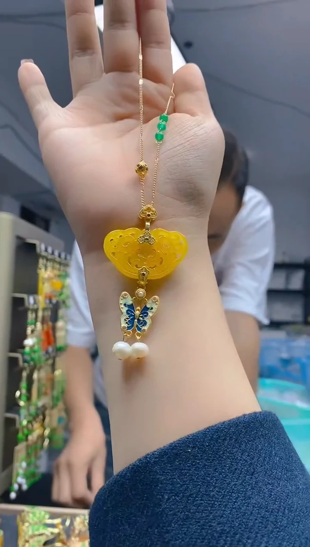 【闪购商品】翡翠耳饰合金310翡翠锁骨链