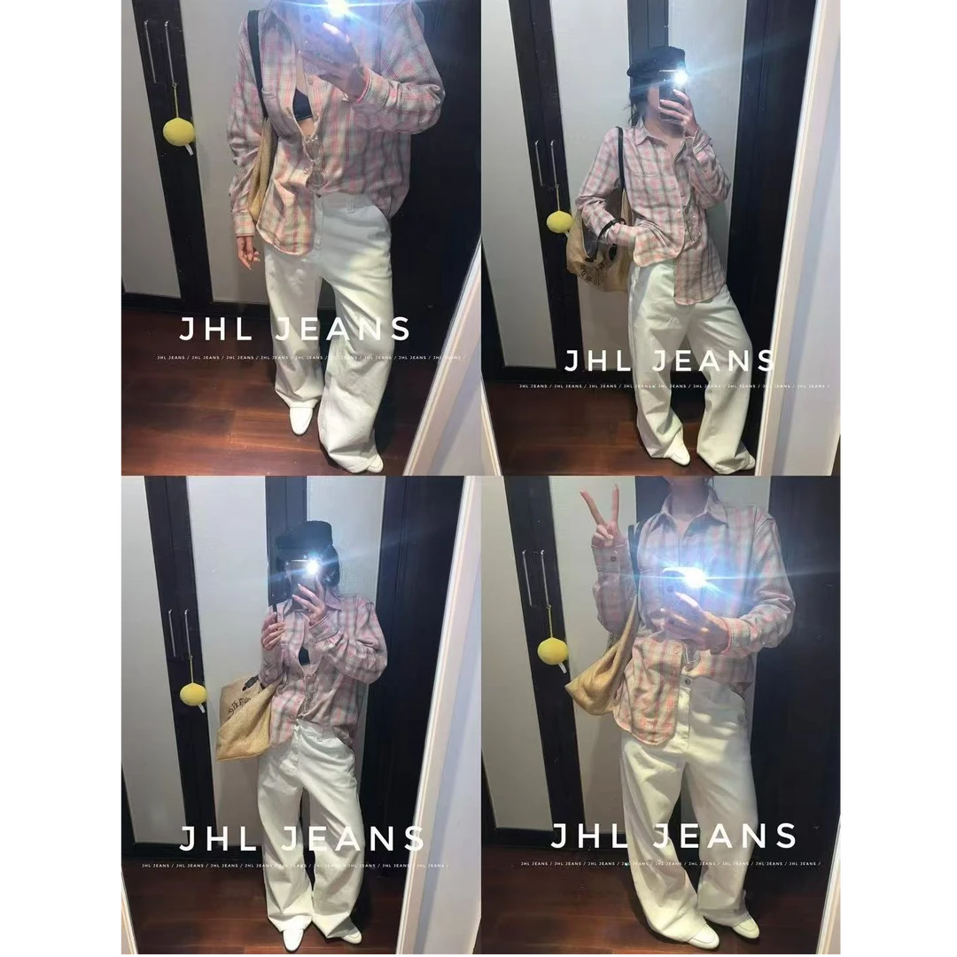 十三行白白-【人手一条白裤子】雅痞老钱风白色牛仔#38511