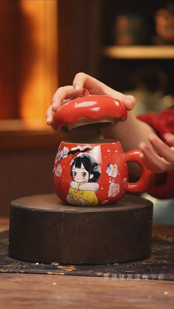 陶瓷景德镇高温釉下手绘陶瓷@L772@
