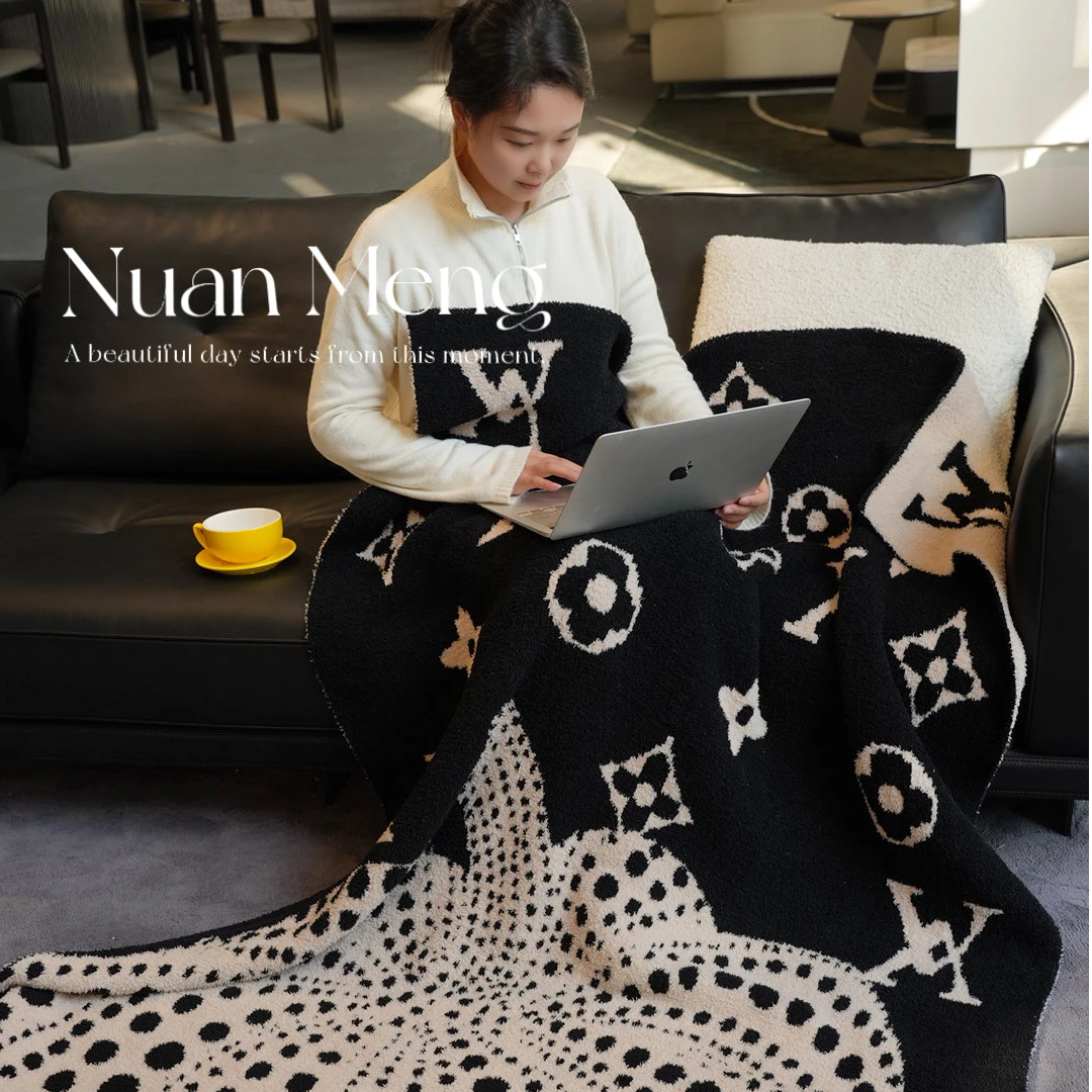 南瓜【设计师款】沙发针织盖毯半边绒午休绒毯装饰软绵绵绒毯