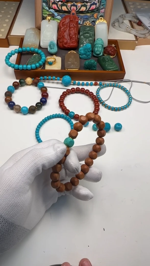 手串核桃18K金镶嵌果****～手串手串