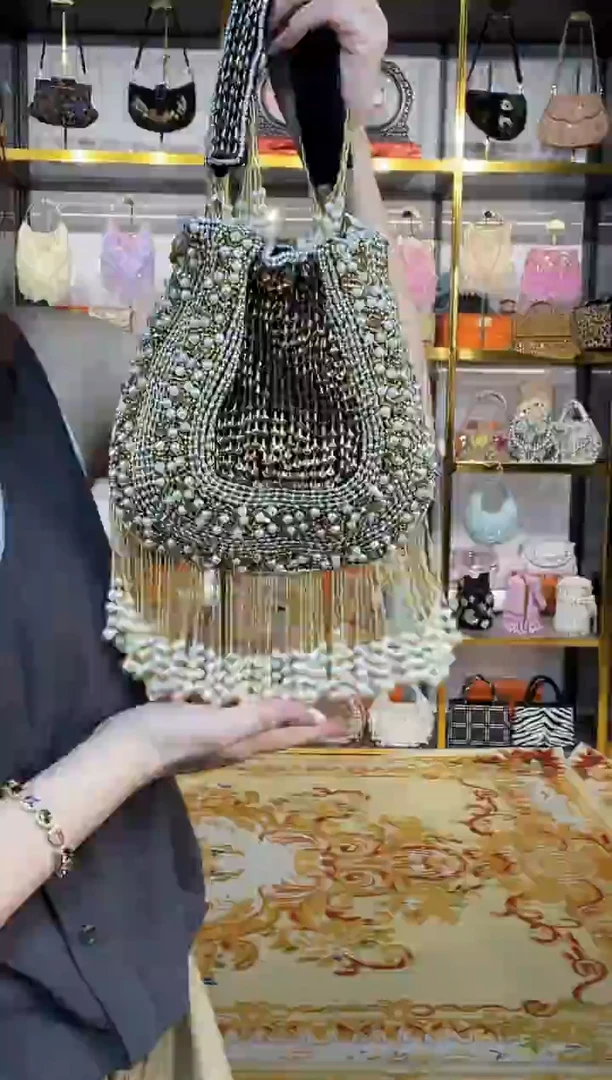 织物珠韵恒泽重工串珠手提包直播间女神专拍