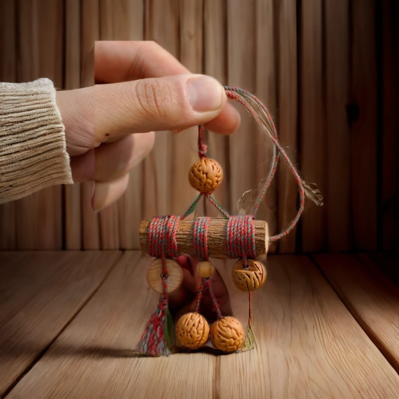 桃木枝子挂件棉绳野生天然桃核平安扣婴儿宝宝男女随身护外出祝福